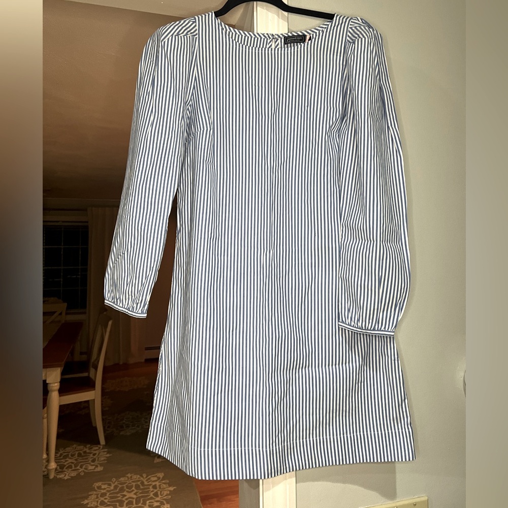 Vineyard vines striped poplin dress NWT